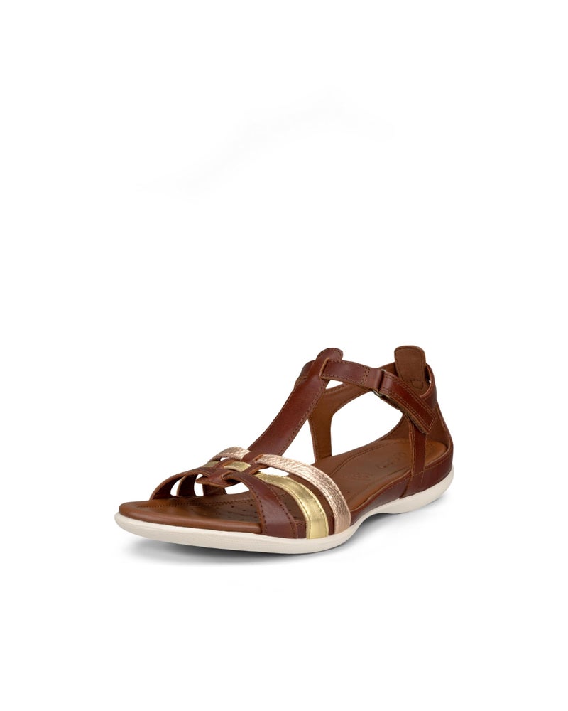 ECCO Women's Flash T-Strap Sandal, Mink/Gold/Hammered Bronze, 7-7. 5 - Image 3