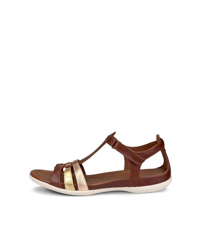 ECCO Women's Flash T-Strap Sandal, Mink/Gold/Hammered Bronze, 7-7. 5 - Image 2