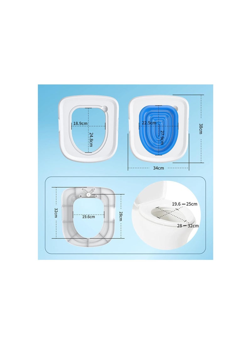 Generic - Cat Toilet Training Kit, Reusable Puppy Cat Litter Mat Kitty Urinal Seat Toilet Trainer, Strong Bearing Capacity Home Urinal Seat Potty for Puppy & Small Pet (White Tray, 1 Blue Inner Support) - Image 1