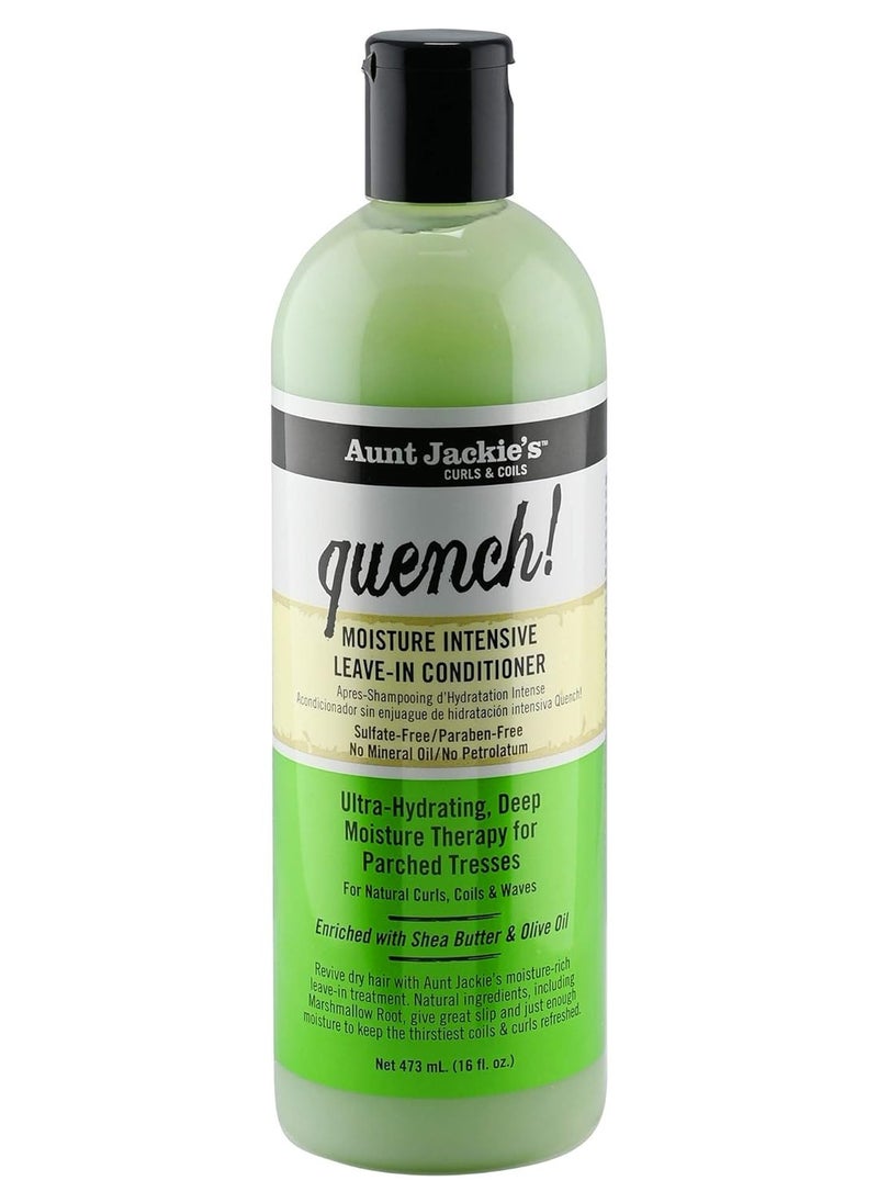 Aunt Jackie's - Aunt Jackie's curls and coils quench moisture intensive leave in hair conditioner for natural curls coils and waves enriched with shea butter 16 oz - Image 1
