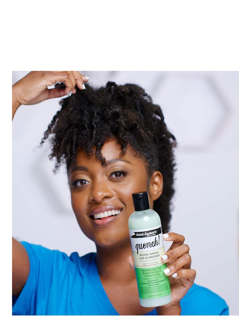 Aunt Jackie's - Aunt Jackie's curls and coils quench moisture intensive leave in hair conditioner for natural curls coils and waves enriched with shea butter 16 oz - Image 1