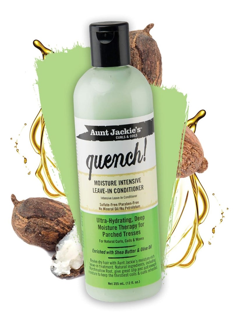 Aunt Jackie's - Aunt Jackie's curls and coils quench moisture intensive leave in hair conditioner for natural curls coils and waves enriched with shea butter 16 oz - Image 1