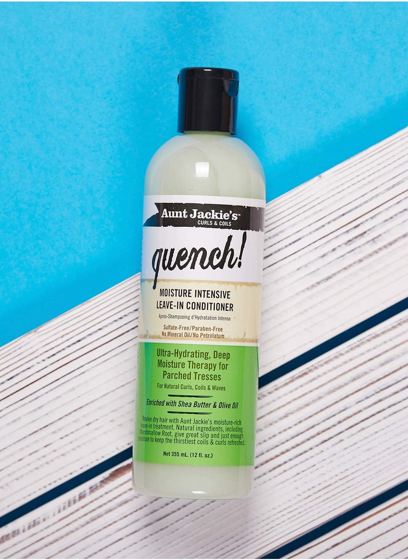 Aunt Jackie's - Aunt Jackie's curls and coils quench moisture intensive leave in hair conditioner for natural curls coils and waves enriched with shea butter 16 oz - Image 1