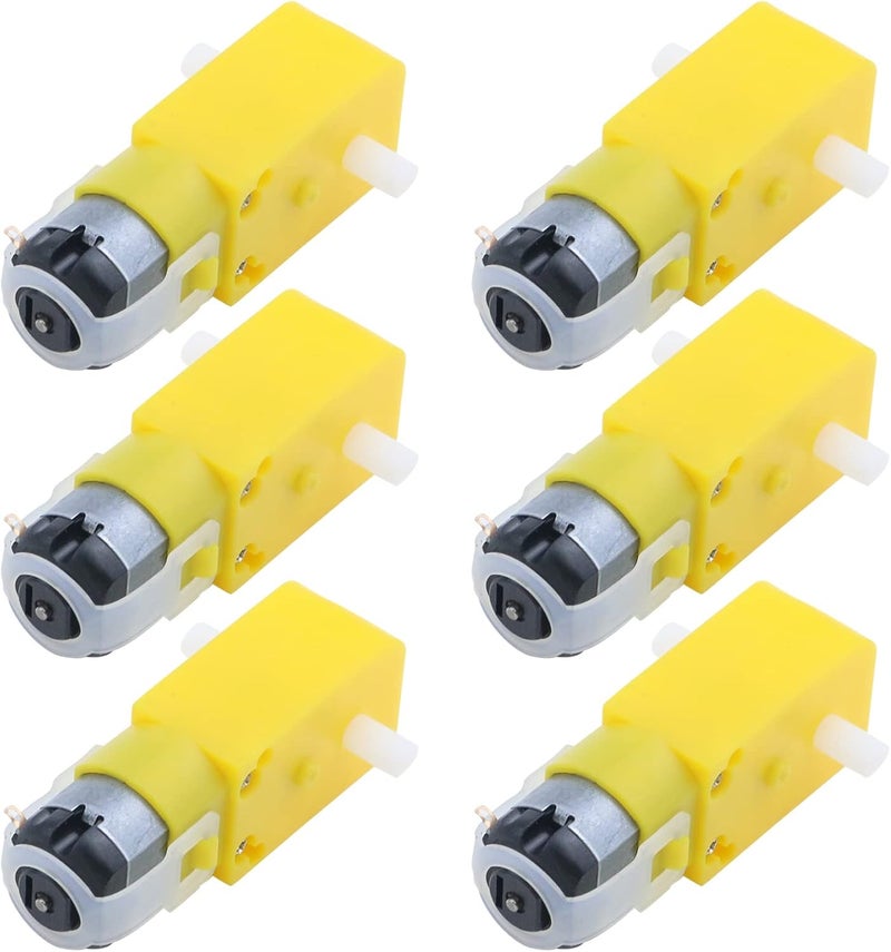 Antrader Gear Motor Dual Shaft 3-6V TT Motor for Smart Car Robot - Pack of 6 - Image 1
