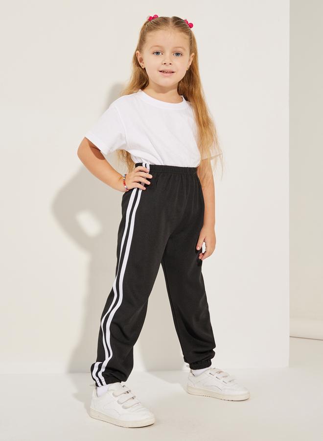 ستايلي جوغر مزين باشرطة جانبية مع درزات - Image 1