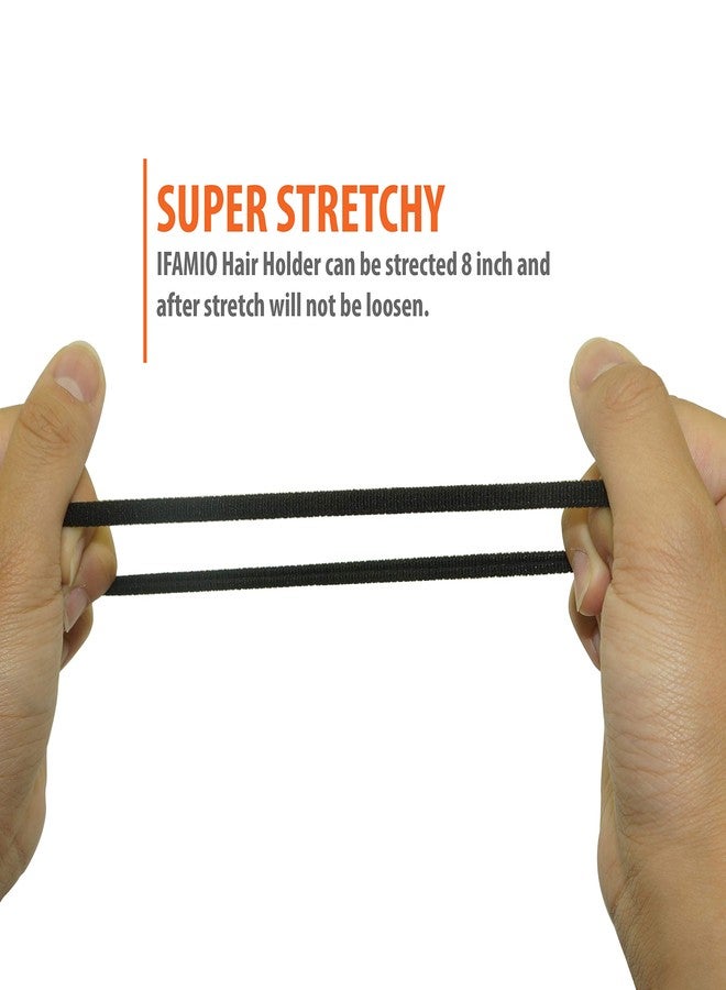 IFAMIO 100 Pcs Seamless Cotton Thick Black Hair Band No Metal Elastic Hair Ties No Damage Ponytail Holder - Image 4