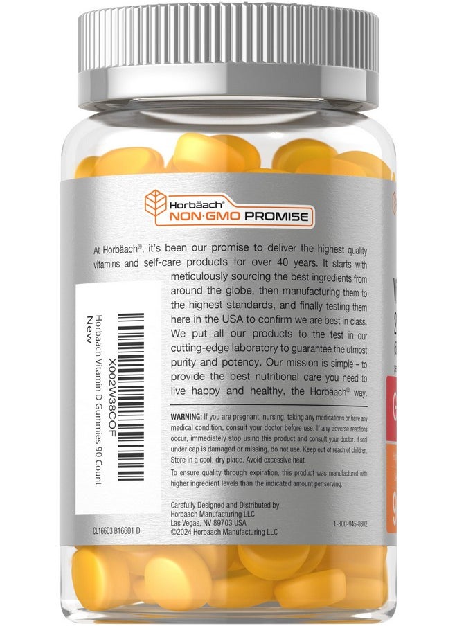 Horbaach Horbäach Vitamin D3 2000iu Gummies | 90 Count | Vegetarian | Pineapple Flavor | 50 mcg | Non-GMO, Gluten Free Vitamin D Supplement  - Image 3