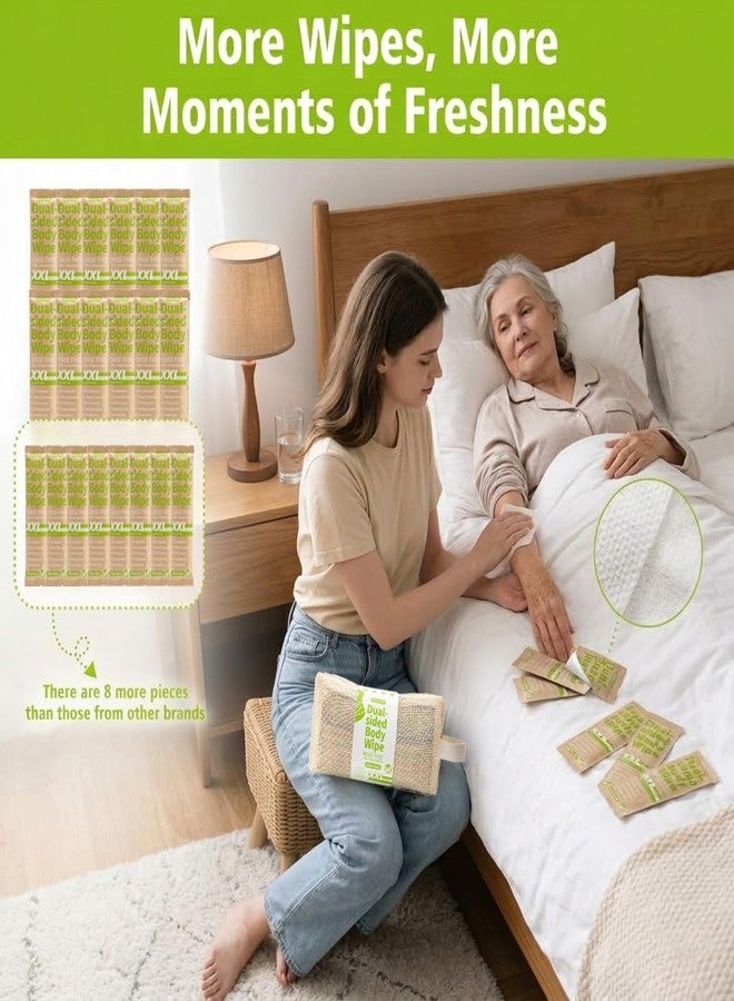 MS.DORYA XXL Body Wipes for Adults Bathing No Rinse - 12" x 12" Dual-sided Shower Wipes for Men & Women, Aloe Vera Biodegradable Large Body Cleansing Wipes,Individually Wrapped 20 Pack, Travel Essentials - Image 4
