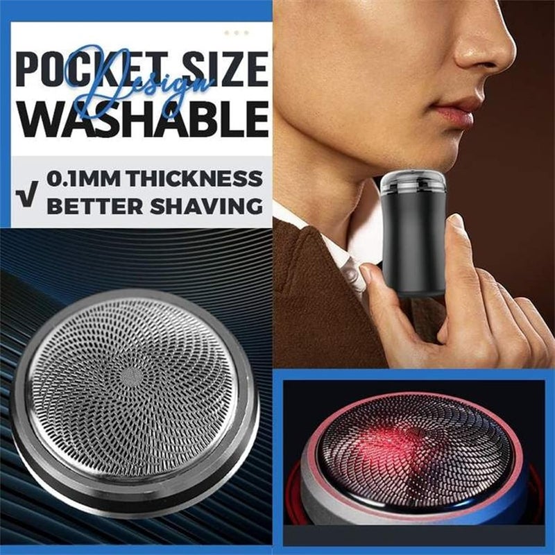 comfrt Pocket Size Washable Electric Razor, Mini Rechargeable Waterproof Razor, Type-C USB Shaver Trimmer, Mini Shavers for Men, Portable Automatic Razor, Gift for a Boyfriend, Husband, Father (Green) - Image 2