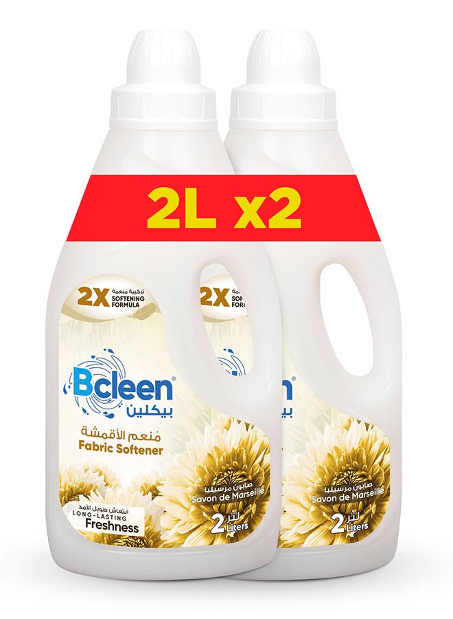 Bcleen Fabric Softener, Savon de Marseille Scent, for long lasting fragrance,2L (OFFER PACK 2L X 2) - Image 1