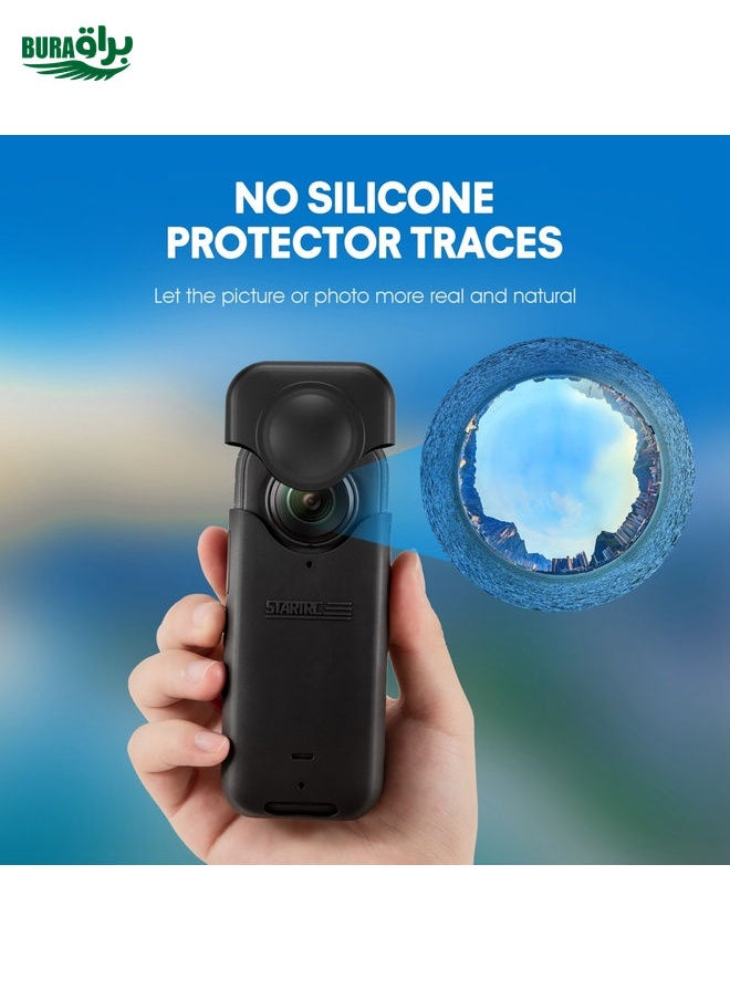 BURAQ For Insta360 X3 STARTRC Full Body Silicone Protective Case(Black)  - Image 5
