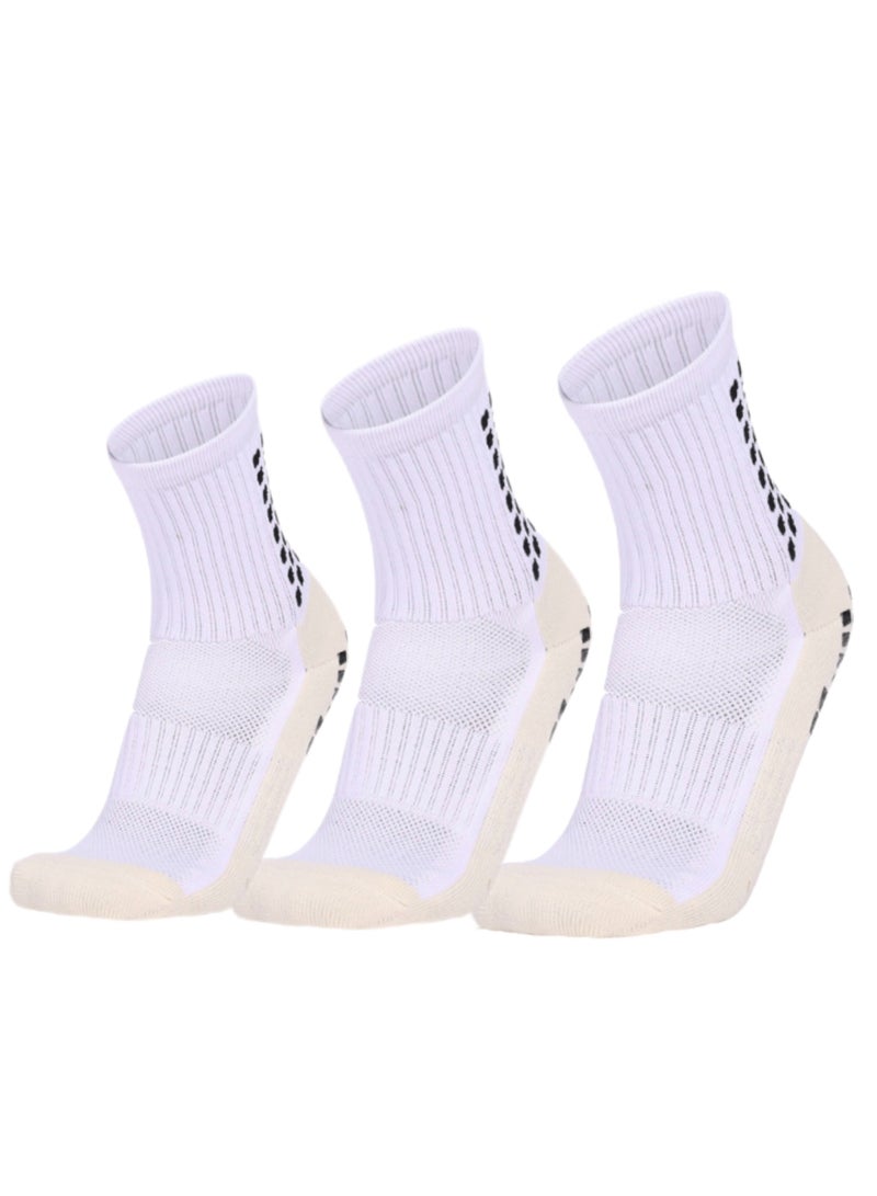 Kenzs 3 Pairs of Football Anti-Slip Socks Gel Socks for Men Women Kids Anti-Slip Football Socks Suitable for Football Basketball Yoga - Image 1