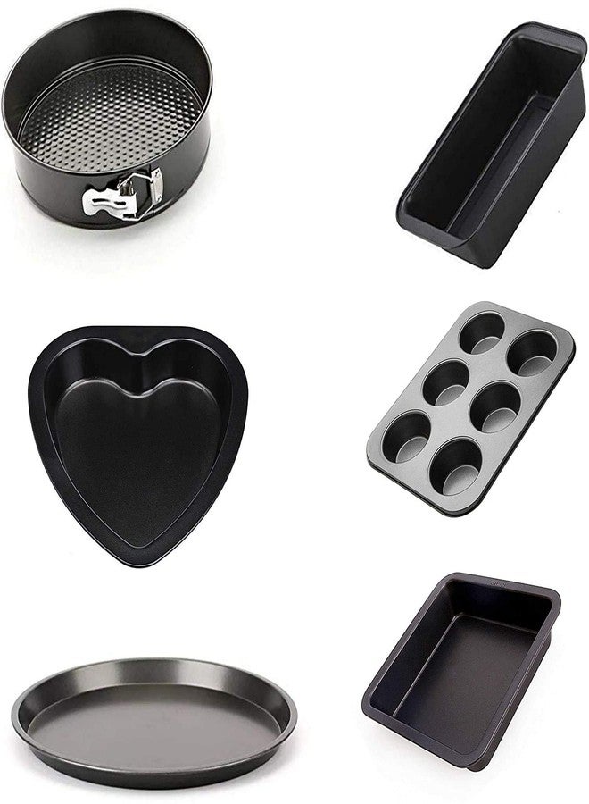 Xacton Cake Baking and Decoration Tools | Combo of 3 Different Shape Cake Mould, 6 Slot Silicone Mould Tray with 1 Bread Mould and 1 Pizza Tray | Cake Bakeware Combo | Kitchen Tools Set - Image 1