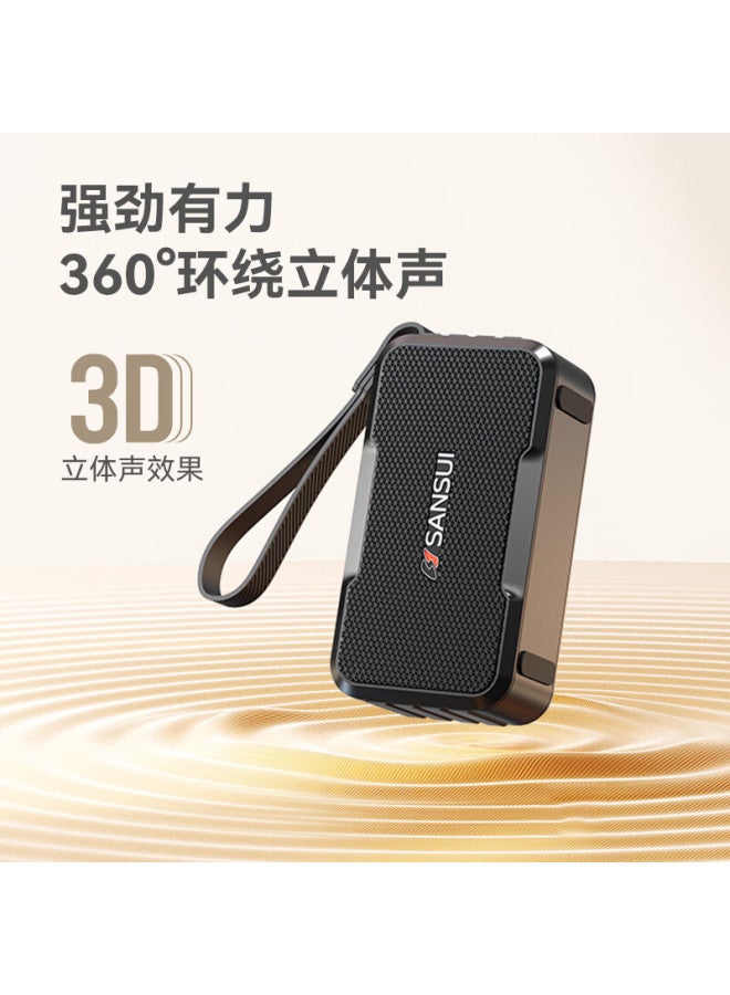 Sansui مكبر صوت بلوتوث Audio M37، مكبر صوت محمول متعدد الوسائط في الهواء الطلق، مكبر صوت صغير ميني، مضخم صوت، راديو قابل لإدخال بطاقة، مشغل موسيقى، أسود - Image 4