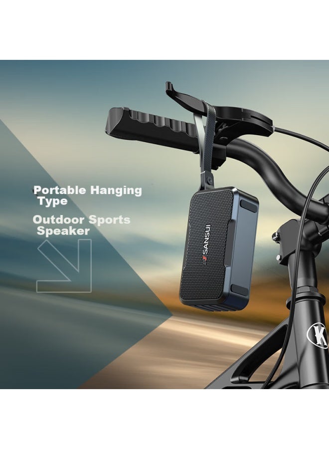 Sansui مكبر صوت بلوتوث Audio M37، مكبر صوت محمول متعدد الوسائط في الهواء الطلق، مكبر صوت صغير ميني، مضخم صوت، راديو قابل لإدخال بطاقة، مشغل موسيقى، أسود - Image 5