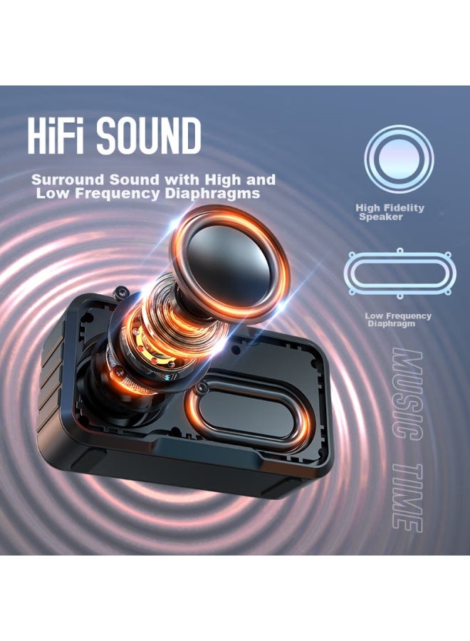 Sansui مكبر صوت بلوتوث Audio M37، مكبر صوت محمول متعدد الوسائط في الهواء الطلق، مكبر صوت صغير ميني، مضخم صوت، راديو قابل لإدخال بطاقة، مشغل موسيقى، أسود - Image 2