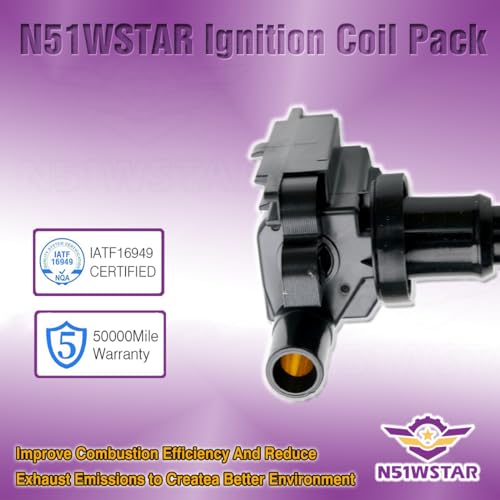 N51WSTAR IGNITION COIL PACKS SET OF 2 Compatible with Suzuki Esteem Baleno Carry Jimny Liana Swift SX4 Grand Vitara Aerio Alto IV Esteem 1.3 1.5 1.6 1.8 Replacement For UF280 3340065G00 - Image 3