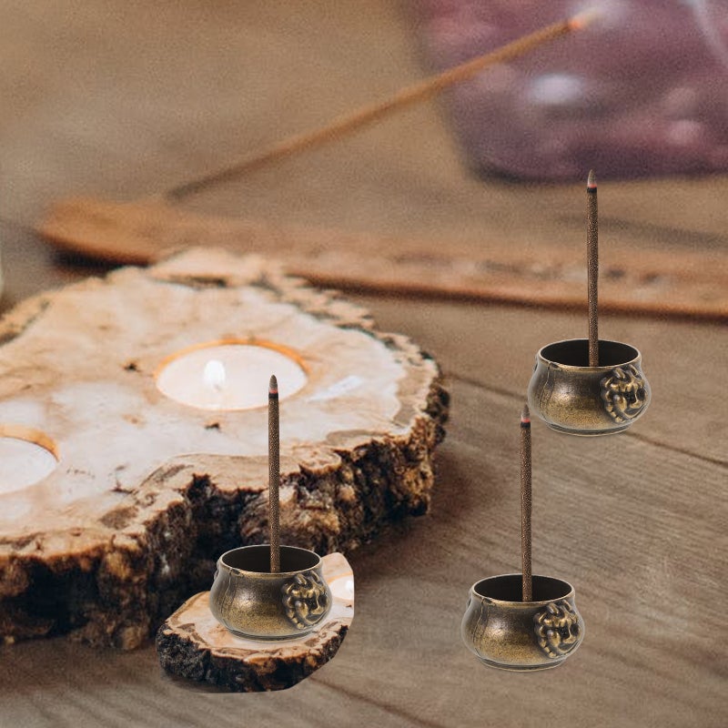 5pcs Incense Stick Burner Desktop Zinc Alloy Vintage Hole Incense Stick Holder Ash Container - Image 4