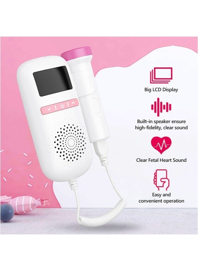 SahlTech Portable Ultrasound Doppler Fetal Heart Rate Monitor – Baby Heartbeat Monitor with HD LCD Screen, Zero Radiation, Safe Prenatal Device for Home Use by Moms - Image 3