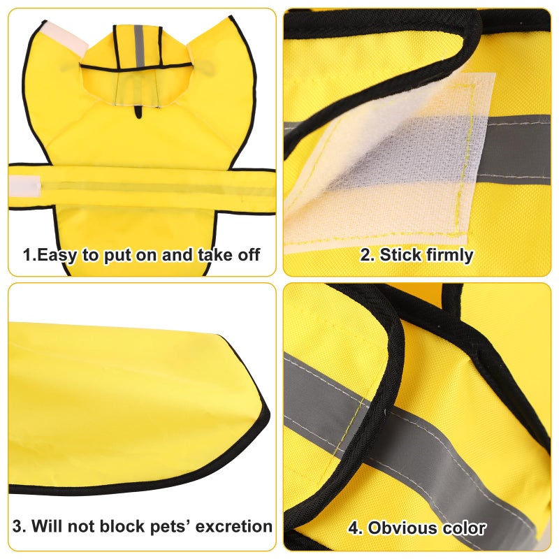 XIHIRCD Dog Raincoat with Hood, Adjustable Dog Rain Jacket with Reflective Strip Yellow Waterproof Puppy Poncho for Small Medium Large Dogs (XL) - Image 5