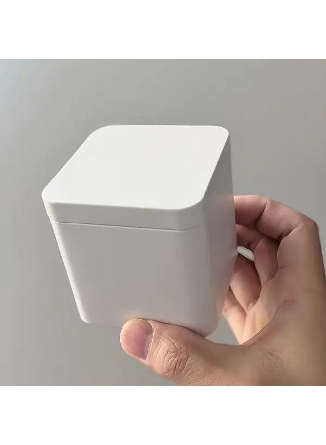 White Three Pack Square Metal Tin Canisters Non Food Storage - Image 5
