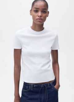 MANGO Fitted Cotton T-Shirt  - Image 1