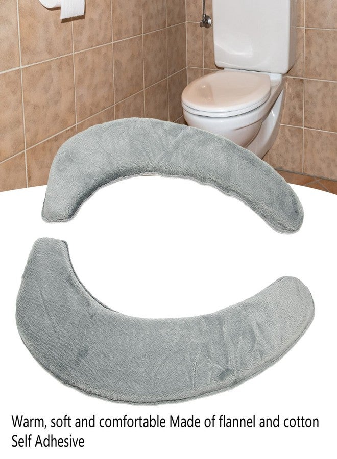 Brrnoo 2 Pcs Toilet Warmer Cover, Washable Toilet Seat Covers Mat Thick Padded Warm Plush Toilet Reusable Cushion, Toilet Seat Mat Non Slip Soft Toilet Seat Cushion (Grey) - Image 4