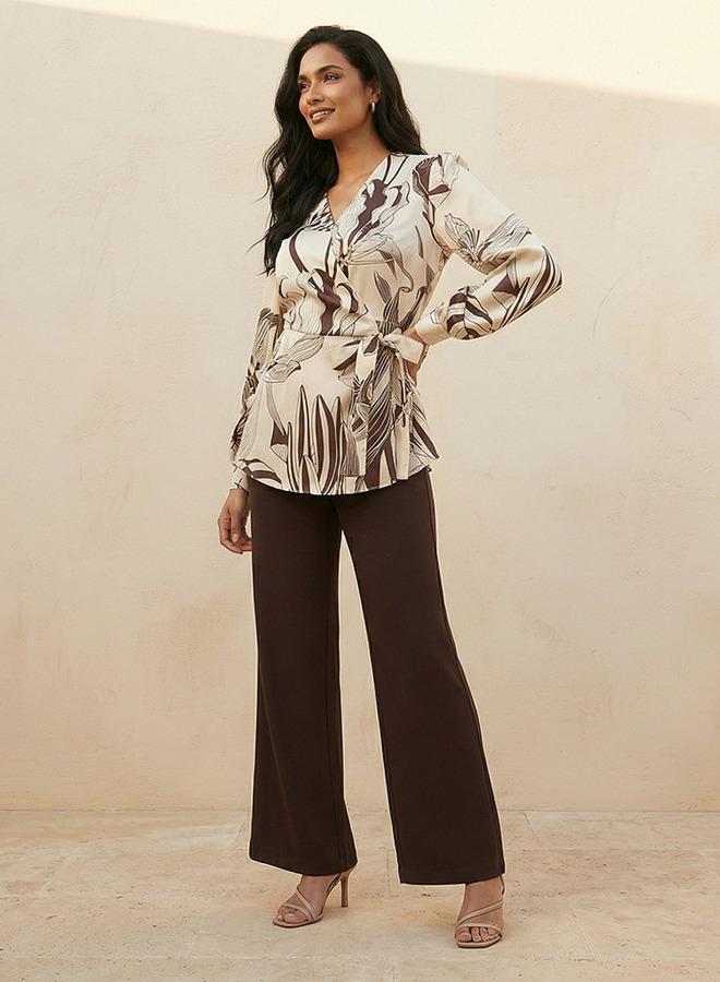 Iconic Relaxed Fit Wrap Top with Floral Print - Image 3