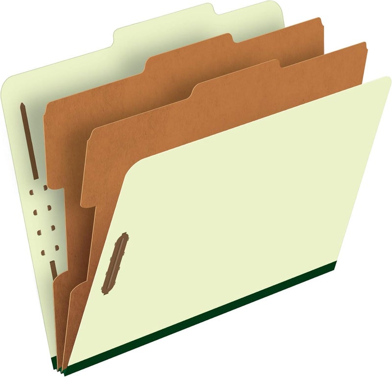 Pendaflex Classification Folders – 2 Dividers, Light Green, Letter, 10/BX (17173) - Image 1