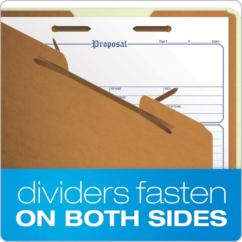 Pendaflex Classification Folders – 2 Dividers, Light Green, Letter, 10/BX (17173) - Image 4