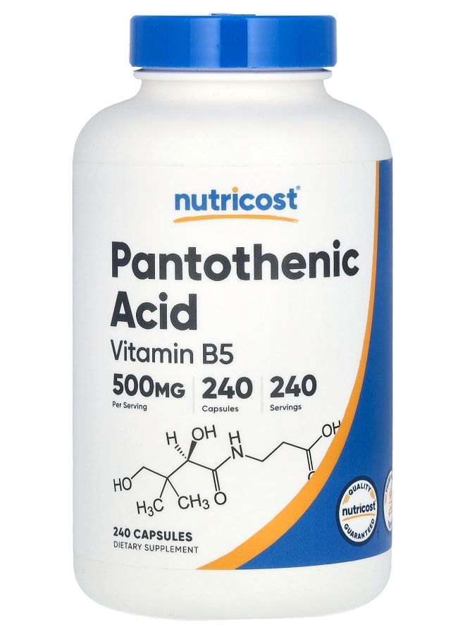 Nutricost Pantothenic Acid 500 mg 240 Capsules