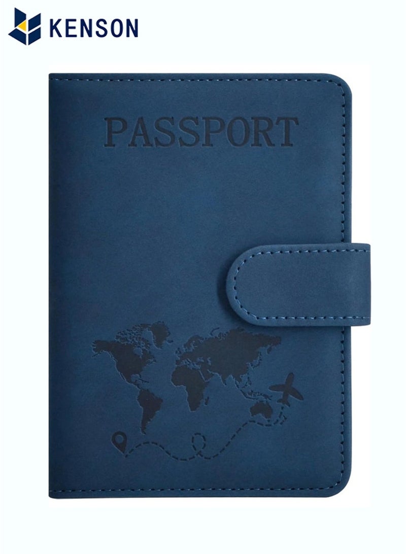 KENSON Passport Holder for Travel Essentials, Passport Wallet Cover Case for Travel Must Haves Accessories,Passport Book Holders for Women and Men Blue - Image 1