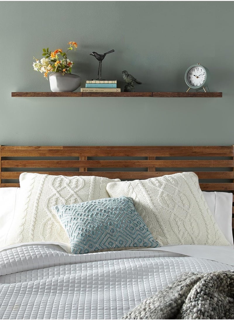 XiuWoo 3-Pack Wood Wall Mounted Floating Shelves, Rustic Display Shelves, Home Storage Rack, Hanging Shelf, Bathroom Organizer Shelf for Home, Office  - Image 5