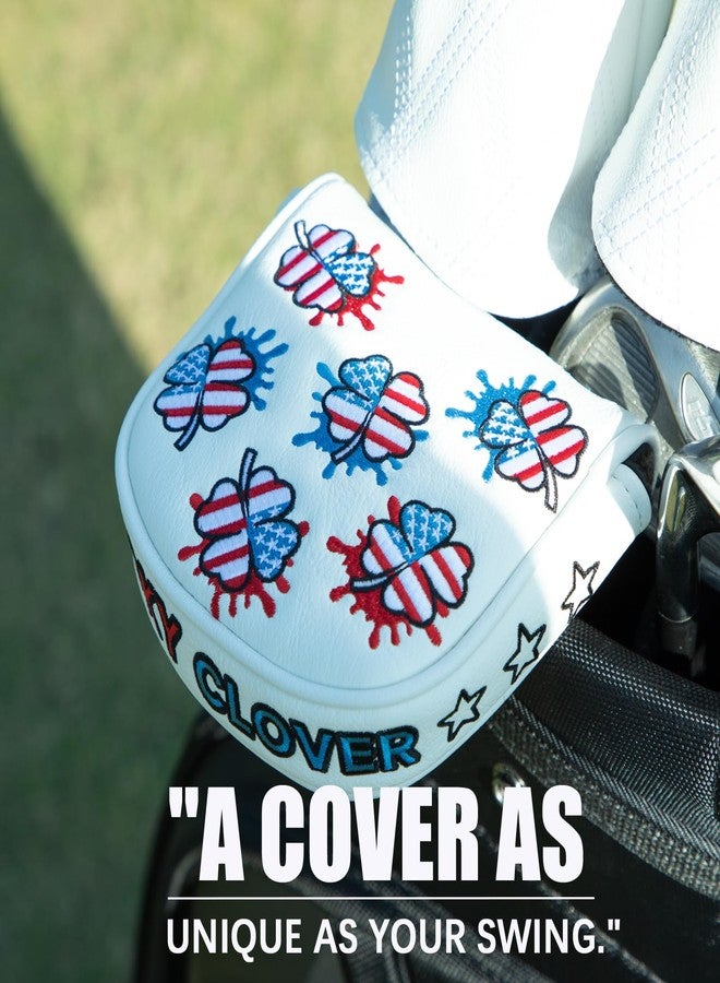 Acebirdie Golf Mallet Putter Cover Headcover, USA Lucky Clover Magnetic Closure Premium Leather Golf Headcovers Fits Golf DF3 Putter, Mallet Putter Headcover (for DF3 Putter) - Image 4