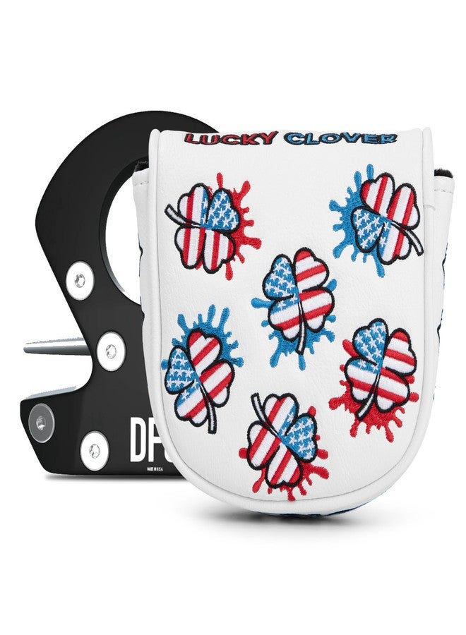 Acebirdie Golf Mallet Putter Cover Headcover, USA Lucky Clover Magnetic Closure Premium Leather Golf Headcovers Fits Golf DF3 Putter, Mallet Putter Headcover (for DF3 Putter) - Image 1