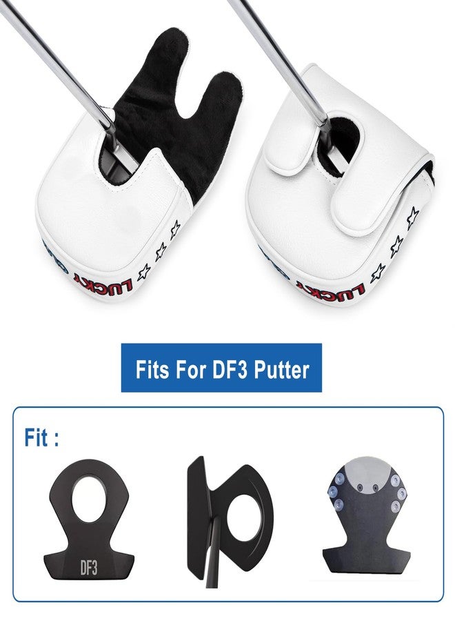 Acebirdie Golf Mallet Putter Cover Headcover, USA Lucky Clover Magnetic Closure Premium Leather Golf Headcovers Fits Golf DF3 Putter, Mallet Putter Headcover (for DF3 Putter) - Image 3