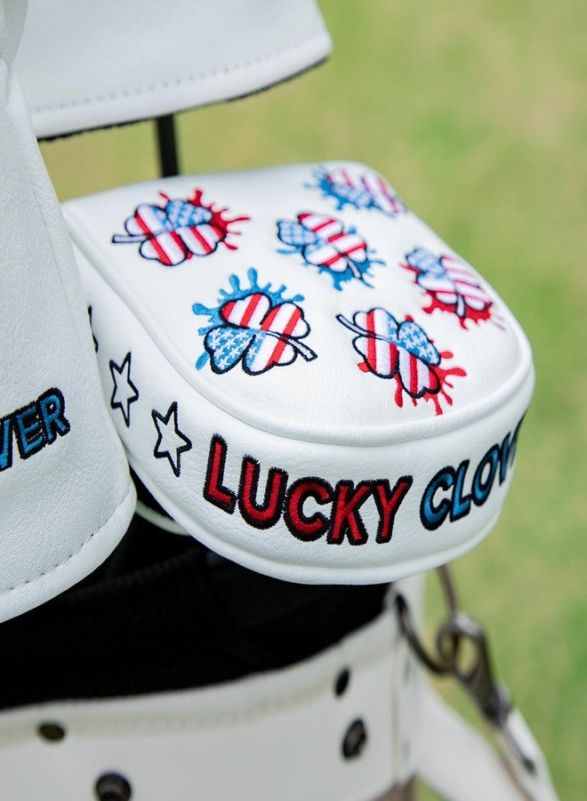 Acebirdie Golf Mallet Putter Cover Headcover, USA Lucky Clover Magnetic Closure Premium Leather Golf Headcovers Fits Golf DF3 Putter, Mallet Putter Headcover (for DF3 Putter) - Image 2