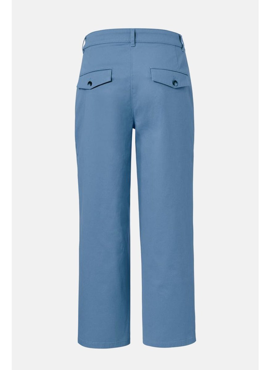 Tchibo Women Straight Leg Crop Chino Pants, Blue  - Image 2