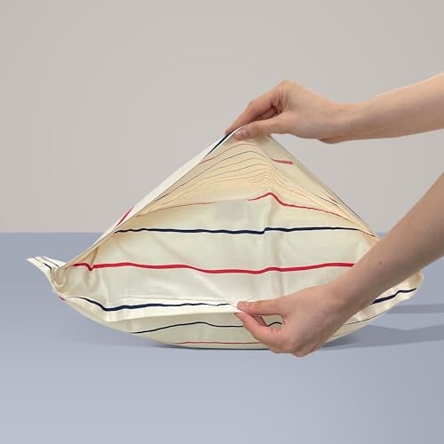 SleepyCat Cotton Pillow Case with Envelope Closure-Pack of 2|Coloured with AZO-Free Dyes and Oeko-Tex Certified|Machine Washable,Sailor Stripes (Standard Size,28x18 Inches),200 TC,Pack of 2 piece - Image 2