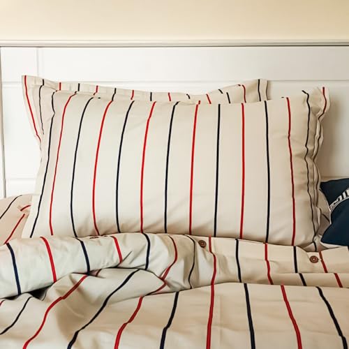 SleepyCat Cotton Pillow Case with Envelope Closure-Pack of 2|Coloured with AZO-Free Dyes and Oeko-Tex Certified|Machine Washable,Sailor Stripes (Standard Size,28x18 Inches),200 TC,Pack of 2 piece - Image 4