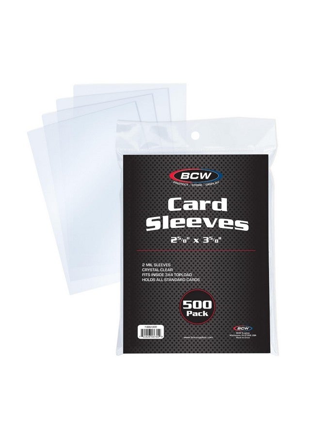 BCW Standard Card Sleeves - 500 Pack - 2-5/8" x 3-5/8" | Crystal Clear Acid-Free | BCW Penny Sleeves for Trading Cards | Baseball, Basketball, Football, Hockey, Pokemon, MTG BCW Card Sleeves - Image 1