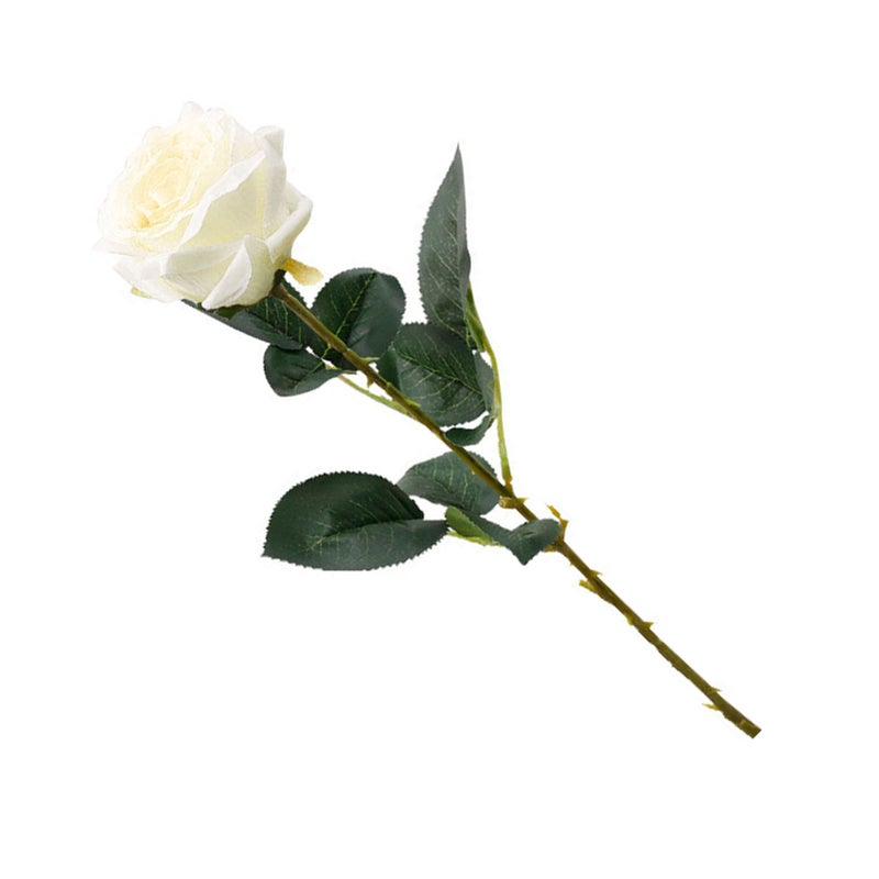Artificial Rose High Simulation Anti Deformation Fade Proof Realistic Rose for Wedding Party Decoration White - Image 2