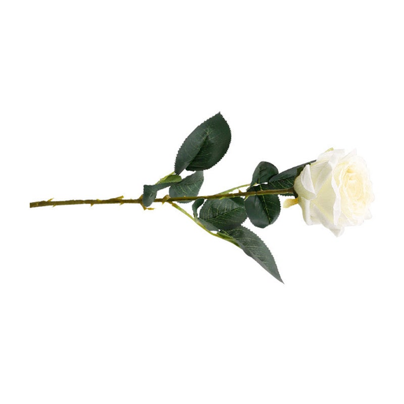 Artificial Rose High Simulation Anti Deformation Fade Proof Realistic Rose for Wedding Party Decoration White - Image 3