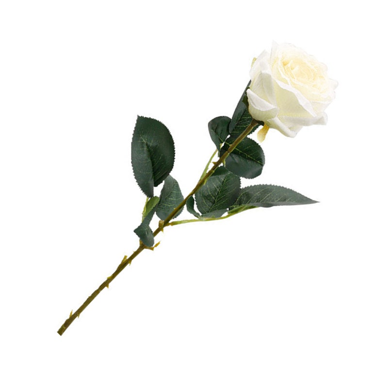 Artificial Rose High Simulation Anti Deformation Fade Proof Realistic Rose for Wedding Party Decoration White - Image 1