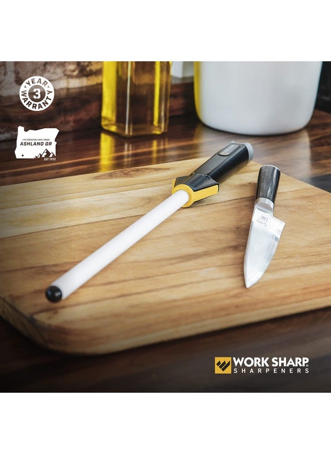 Work Sharp Work Sharp Kitchen Ceramic Honing Rod - Angle Guided - For Chef, Santoku, Paring, & Serrated Knives Black  - Image 2