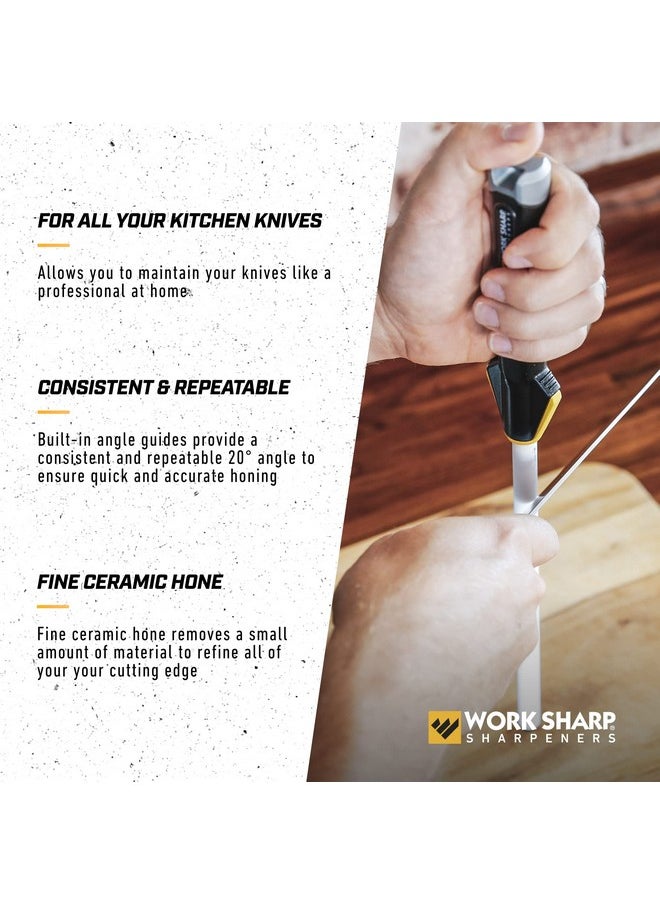 Work Sharp Work Sharp Kitchen Ceramic Honing Rod - Angle Guided - For Chef, Santoku, Paring, & Serrated Knives Black  - Image 4