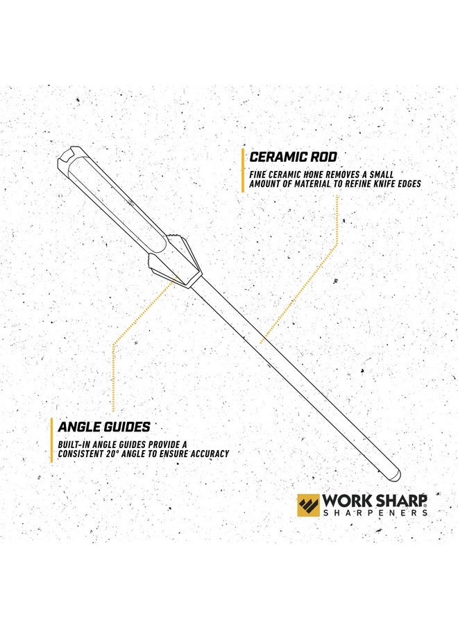 Work Sharp Work Sharp Kitchen Ceramic Honing Rod - Angle Guided - For Chef, Santoku, Paring, & Serrated Knives Black  - Image 3