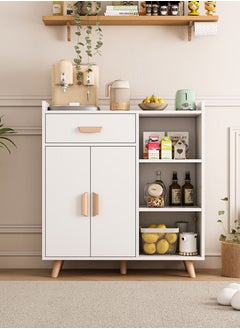 AGD Coffee Corner Cabinet with Storage Drawer, Sideboard with Adjustable Tier, Kitchen Storage Cabinet for Dining Room, Kitchen Microwave Oven Storage Rack (White)  - Image 3