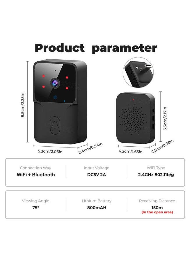 WiFi Video Doorbell with Camera HD 1080P Smart Video Doorbell with Night Vision 2.4G WiFi 2 Way Call Real Time Video Voice Changing Function - pzsku/Z21A33C2B7062E6254FB1Z/45/_/1709370586/d1de3eb4-5448-487d-b790-51fafefdf8a3