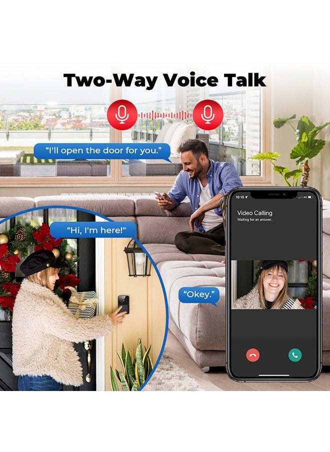 WiFi Video Doorbell with Camera HD 1080P Smart Video Doorbell with Night Vision 2.4G WiFi 2 Way Call Real Time Video Voice Changing Function - pzsku/Z21A33C2B7062E6254FB1Z/45/_/1709370586/d9c4590d-03ce-4d79-ab54-e0bc94b0fdb2